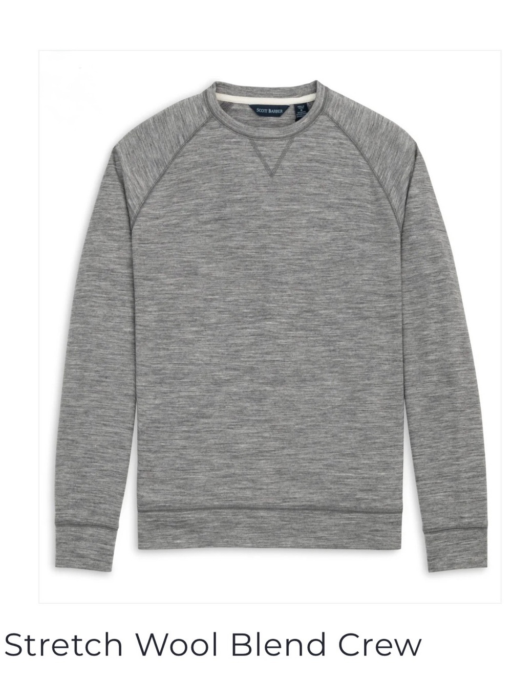 Scott Barber Stretch Wool Blend Crewneck Shirt Grey